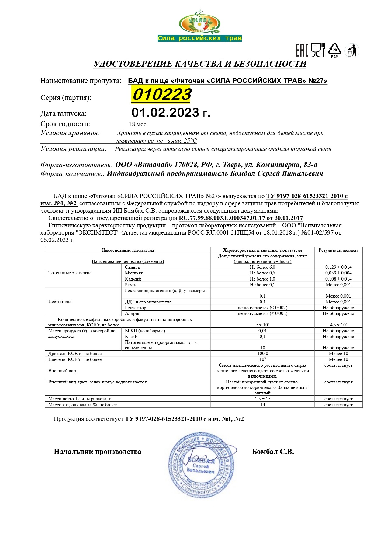 Паспорт №022023